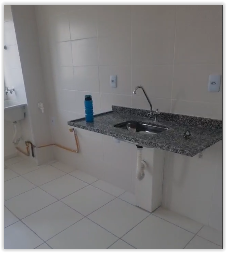 Apartamento com 2 dormitórios, sala e cozinha integrados, 1 banheiro em Extrema - MG Código 1129